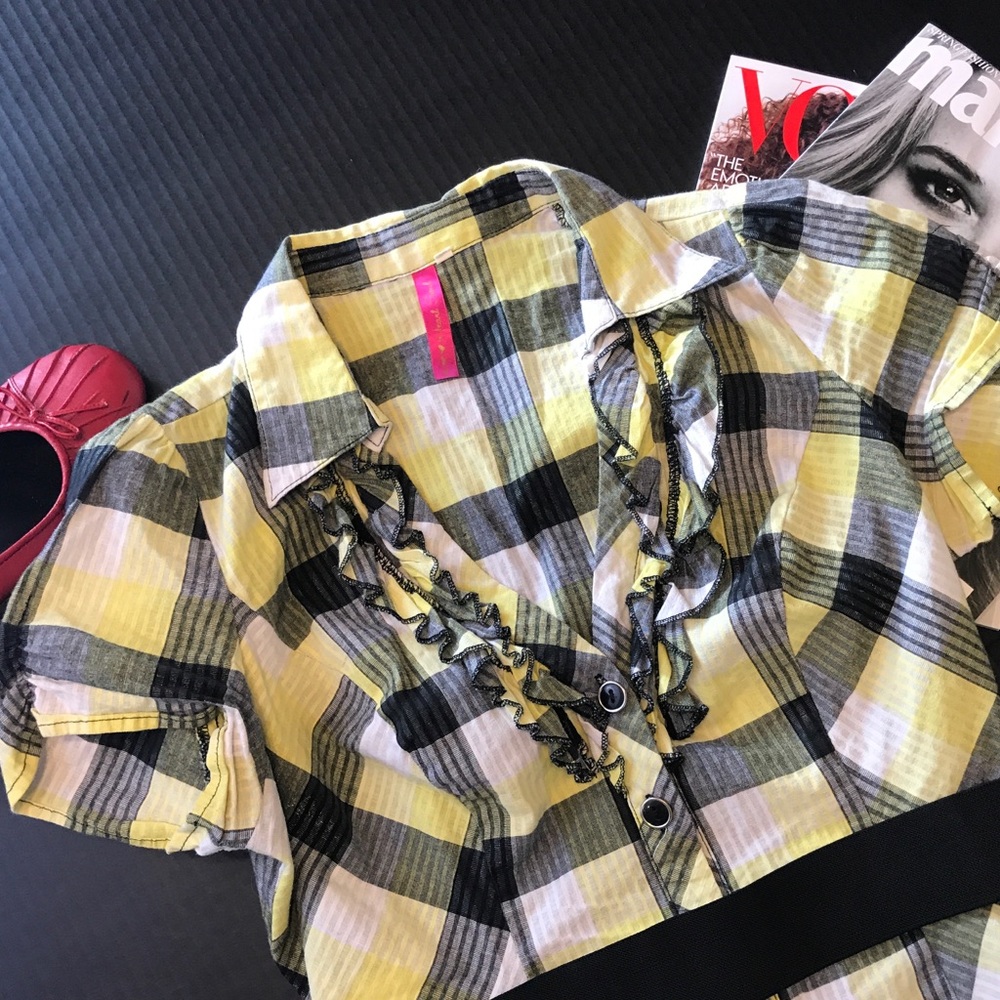 Plaid Tuxedo Front Button Up Shirt
